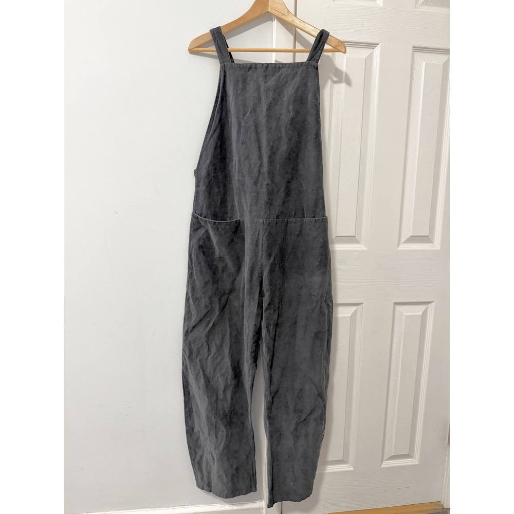 apuntob Corduroy Overalls M Black Utility Minimalist Barrel Leg Italy Langenlook